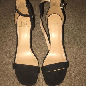 women’s size 9 black  open toed high heels